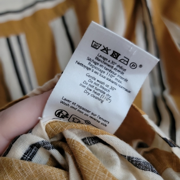 Sezane Celia Dress in Ochre, Ecru and Black stripes size S - Picture 13 of 13